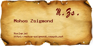 Mohos Zsigmond névjegykártya
